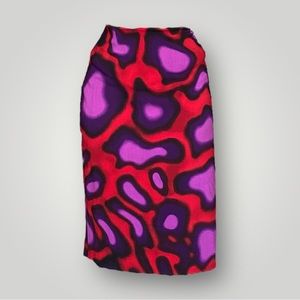 Vintage Gianni Versace Red & Purple Spotted Midi Skirt 🍎